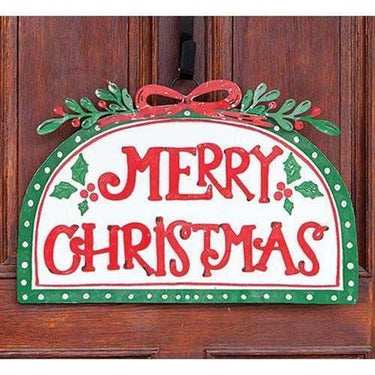 Merry Christmas Holly Sign - The Fox Decor
